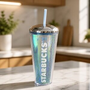 Starbucks Holographic Glitter Tumbler with Disco Lid 24oz
